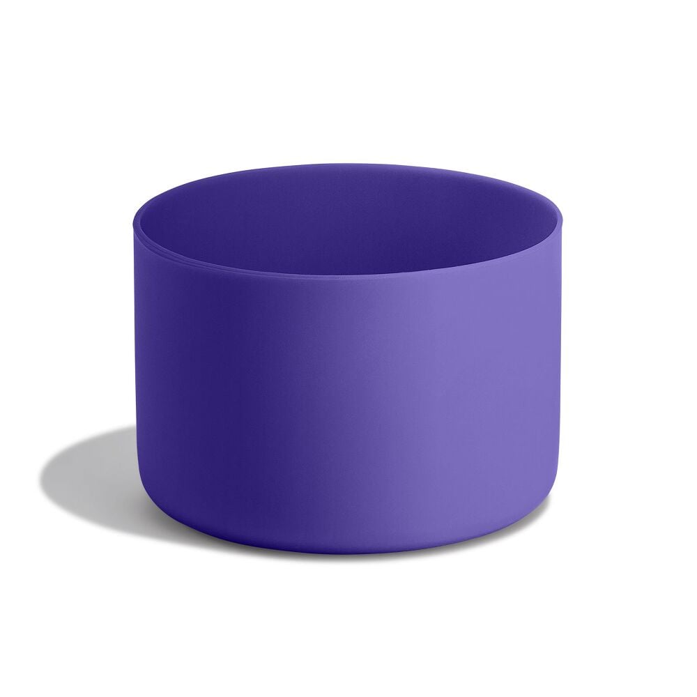 Simple matte purple Hydro Flask cylindrical container with open top, smooth rounded edges, and uniform color. Resembles a small pot or organizer.
